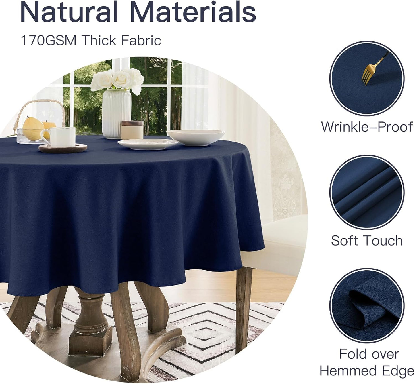 Veblandy Rectangle Tablecloth Waterproof Linen Textured Table Cloth Stain and Wrinkle Resistant Washable, Decorative Fabric Table Cover for Dining, Party and Camping (Sage Green, 52 * 70)