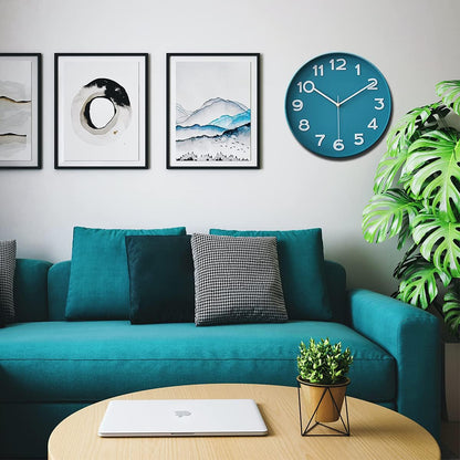 HZDHCLH Wall Clocks Battery Operated,12 inch Silent Non Ticking Modern Wall Clock for Living Room Bedroom Kitchen Office Classroom Decor (Olive Green and Gold)