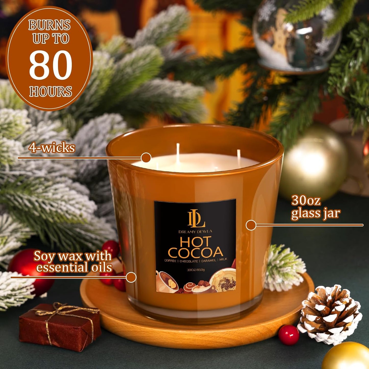 Scented Candles Set, 4 Pack Soy Candles for Home Scented, Candle Gifts for Men Women, Scents of Pineapple Cocktail/Coconut Vanilla/Pink Sands/Bahamian Breeze
