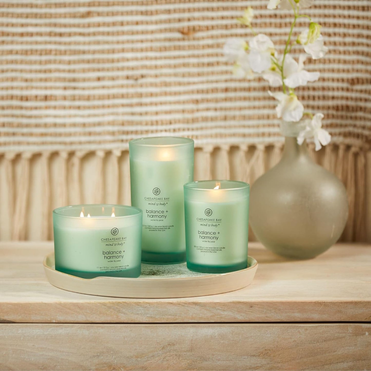 Chesapeake Bay Candle PT40886 Scented Candle Awaken + Invigorate (Lemongrass Eucalyptus) Medium Green Home Décor