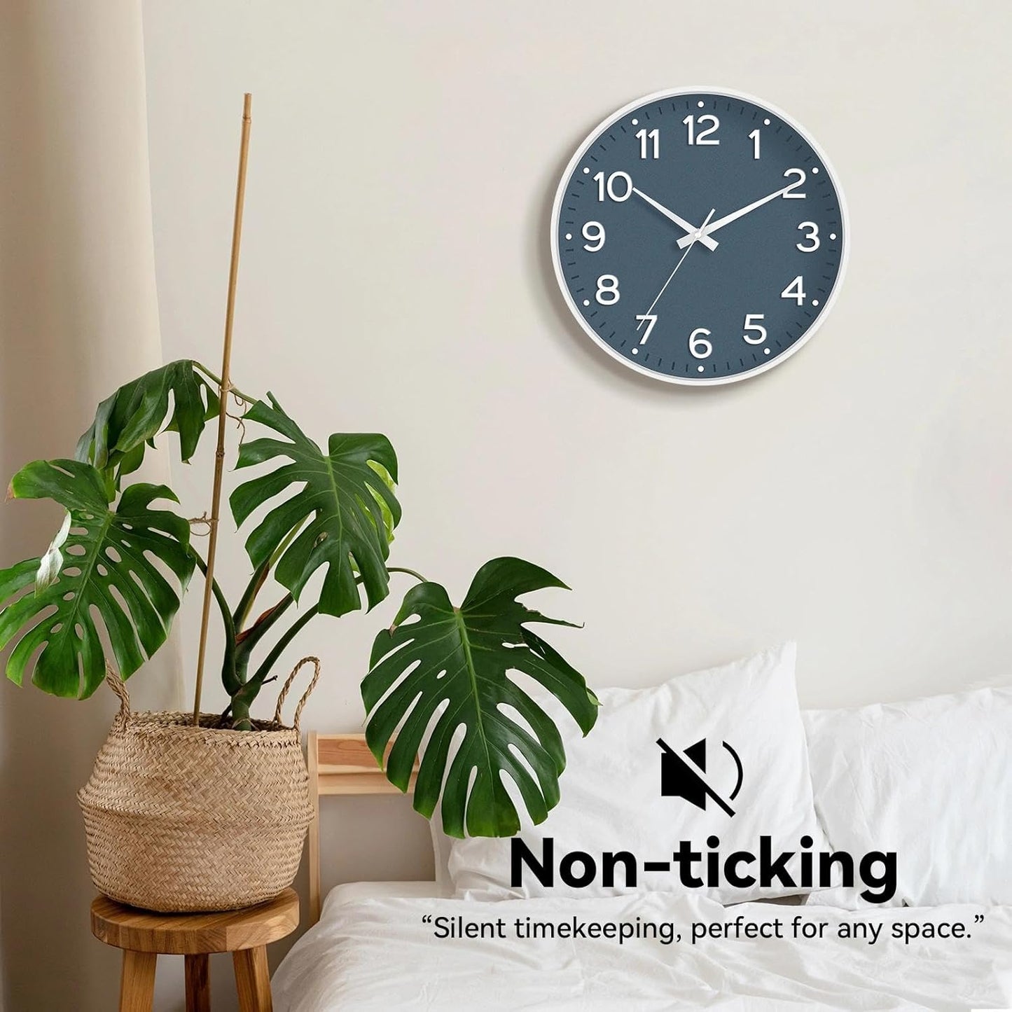 Roymnie Wall Clock Green, Silent Wall Clocks Battery Operated 8 Inch-Modern Non Ticking Analog Clock Decorative for Kitchen Office Bathroom Bedroom(Gold)