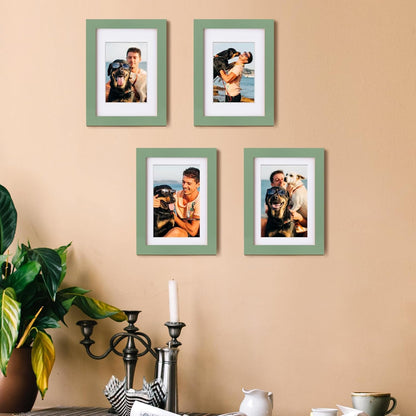 Egofine 12x16 Picture Frame Black, Covered by Plexiglass Made of Solid Wood, Display Pictures 9x12 and 11x14 with Mat or 12x16 Without Mat, for Wall Mounting Photo Frame - Colors A