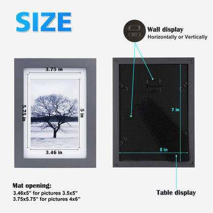 Egofine 12x16 Picture Frame Black, Covered by Plexiglass Made of Solid Wood, Display Pictures 9x12 and 11x14 with Mat or 12x16 Without Mat, for Wall Mounting Photo Frame - Colors B