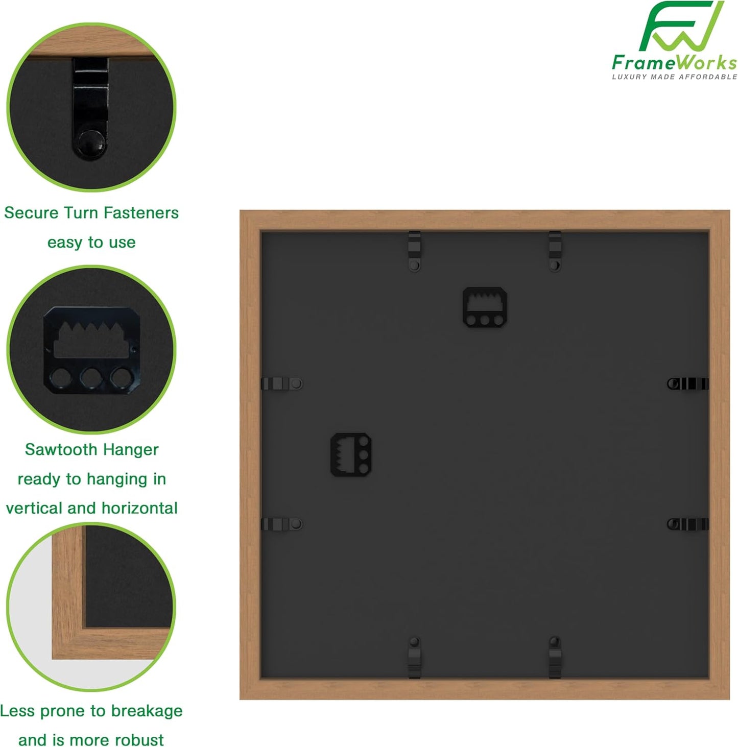 FrameWorks 11” x 14” Dark Oak Wooden Shadow Box Frame – Display Case with Soft Felt Back, Memory Box with Tempered Glass, Display Box with Elegant White Ball Push Pins, Wooden Flower Box