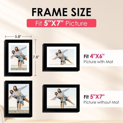 FIXSMITH 10 Pack Picture Frames Collage Wall Decor for Mounting or Tabletop Display, Gallery Wall Frame Set with Two 8x10 Black Frames, Four 5x7 Frames and Four 4x6 Frames, Multi-Pack Photo Frame Set