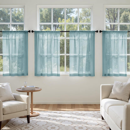 MIULEE White Sheer Curtains 84 Inches Long, 4 Panels Set, Light Filtering Rod Pocket Voile Drapes for Living Room and Bedroom, Airy Soft Fabric Window Treatments, 42 x 84 Inches