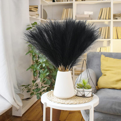 obbsie 50pcs Pink Faux Pampas Grass Decor, 21.6" Short Artificial Floral Branches Vase Filler Flower Arrangement for Home Wedding Boho Outdoor Decor