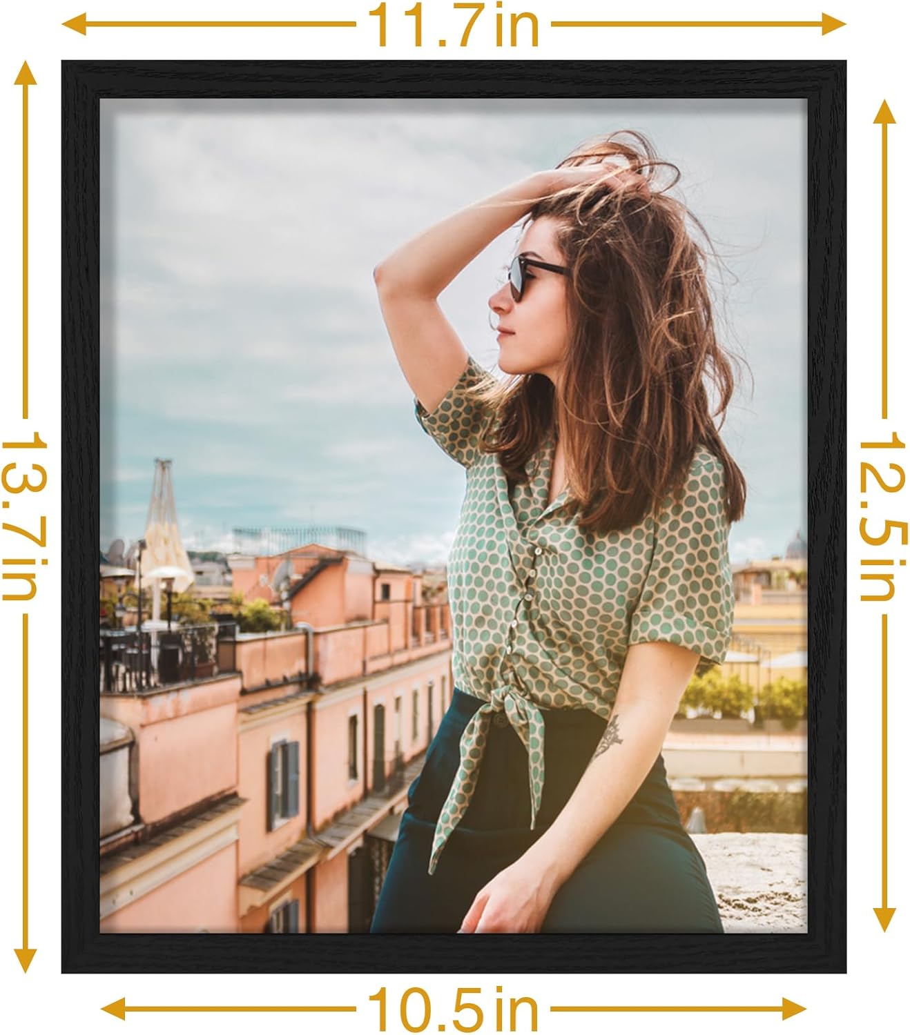 Vittanly 11x14 Picture Frame, Display Pictures 8x10 with Mat or 11x14 without Mat, Photo Frame for Wall Mounting, Black, 1 Pack - Colors A