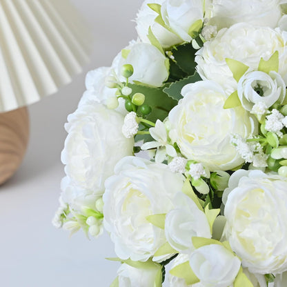 MARTINE MALL 2 Packs Peonies Artificial Flowers, Light Pink Artificial Peonies, Silk Peonies Flowers Fake Peonies Artificial Flowers Peonies Bouquet for Centerpiece Table Wedding Party Home Decor
