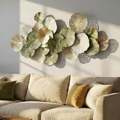 Lucky Monet Large Wall Decor for Living Room, Modern Metal Wall Art, 3D Textured Geometric Wall Sculpture 59"x24" Wall Hanging Decoration for Dinning Room Bedroom Entryway