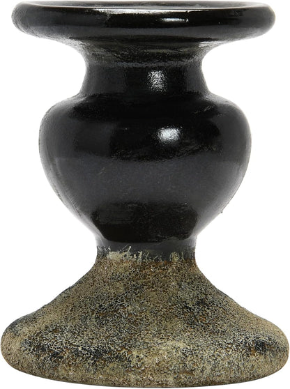Creative Co-Op Small Distressed Blue Terracotta Pillar Candle Holder