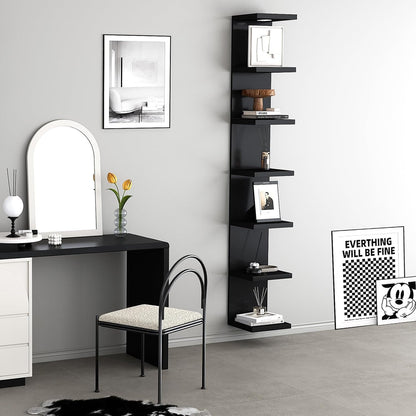 LitaEther Versatile 7 Tier Wall Shelf Unit,White Lack Wall Shelf,Display Floating Shelf with LED Remote Control Light