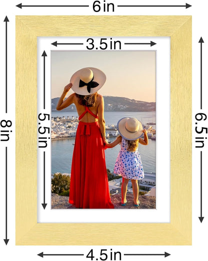 Vittanly 8x10 Picture Frames Set of 9, Shatter Resistant Plexiglass, Display 5x7 Pictures with Mat or 8x10 without Mat, Photo Frames for Wall or Tabletop, Engineered Wood, Black - Colors A