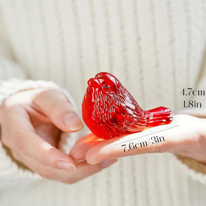 H&D HYALINE & DORA Blue Glass Bird Figurines Bird Gifts for Bird Lovers Women Crystal Glass Animal Figurine Collectible for Home Shelf Decor