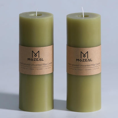 MOZEAL 3" x 4" Hand-Poured Unscented Candle,Dripless Pillar Candle Set of 3,Long Clean Burning,Approx 72 Hours Burn Time,Rustic Country Style,Wedding,Dinner,Christmas and Home Decor,White