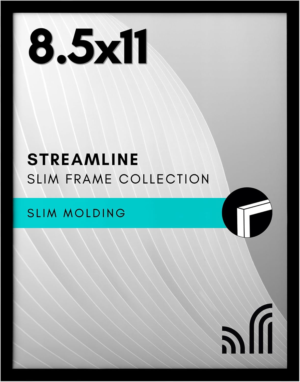 Americanflat 24x36 Poster Frame with Polished Plexiglass - Streamline Collection - Thin Border Picture Frame for Wall Display - Hanging Hardware Included - Black - Colors D
