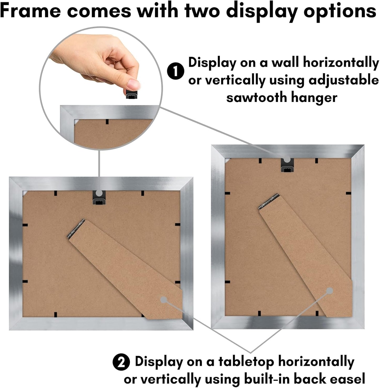 Americanflat 8x10 Picture Frame with Shatter-Resistant Glass - Use as 5x7 Frame with Mat or Display 8x10 Photo Without Mat - Signature Collection - Picture Frames for Tabletop and Wall Display - Black