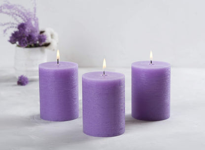 Melt Candle Pillar Candles, 3 Pack - Unscented Candles for Home, Church, Weddings, & More - 3" x 4", Ivory