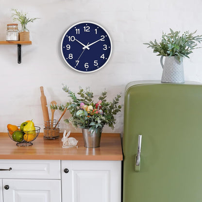 Roymnie Wall Clock Green, Silent Wall Clocks Battery Operated 8 Inch-Modern Non Ticking Analog Clock Decorative for Kitchen Office Bathroom Bedroom(Gold)