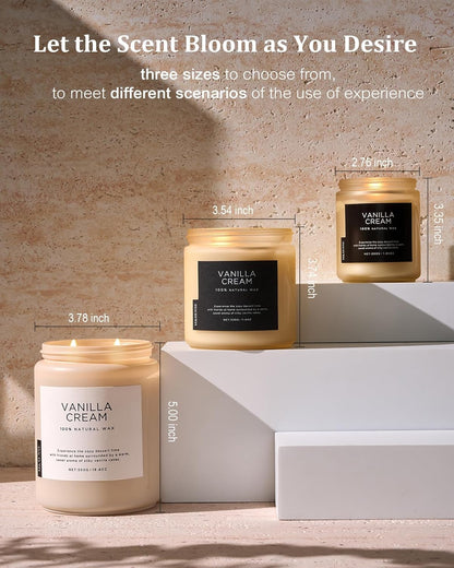 M&SENSE Eucalyptus & Mint Scented Jar Candle, Large 19.4oz Natural Soy Wax, 110-Hour Long Lasting Non-Toxic Clean Burning, Fresh Smelling Home Aromatherapy for Spa Stress Relief, Gifts for Men Women
