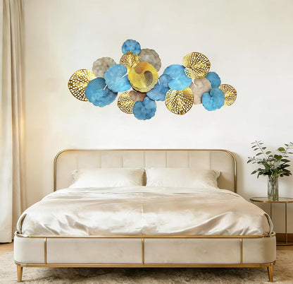 Roivikis Large Metal Wall Art Decor, 3D Abstract Lotus Leaves Wall Handcrafted Modern Decoration for Indoor Outdoor for Living Room, Bedroom, Entryway 52" x 24"