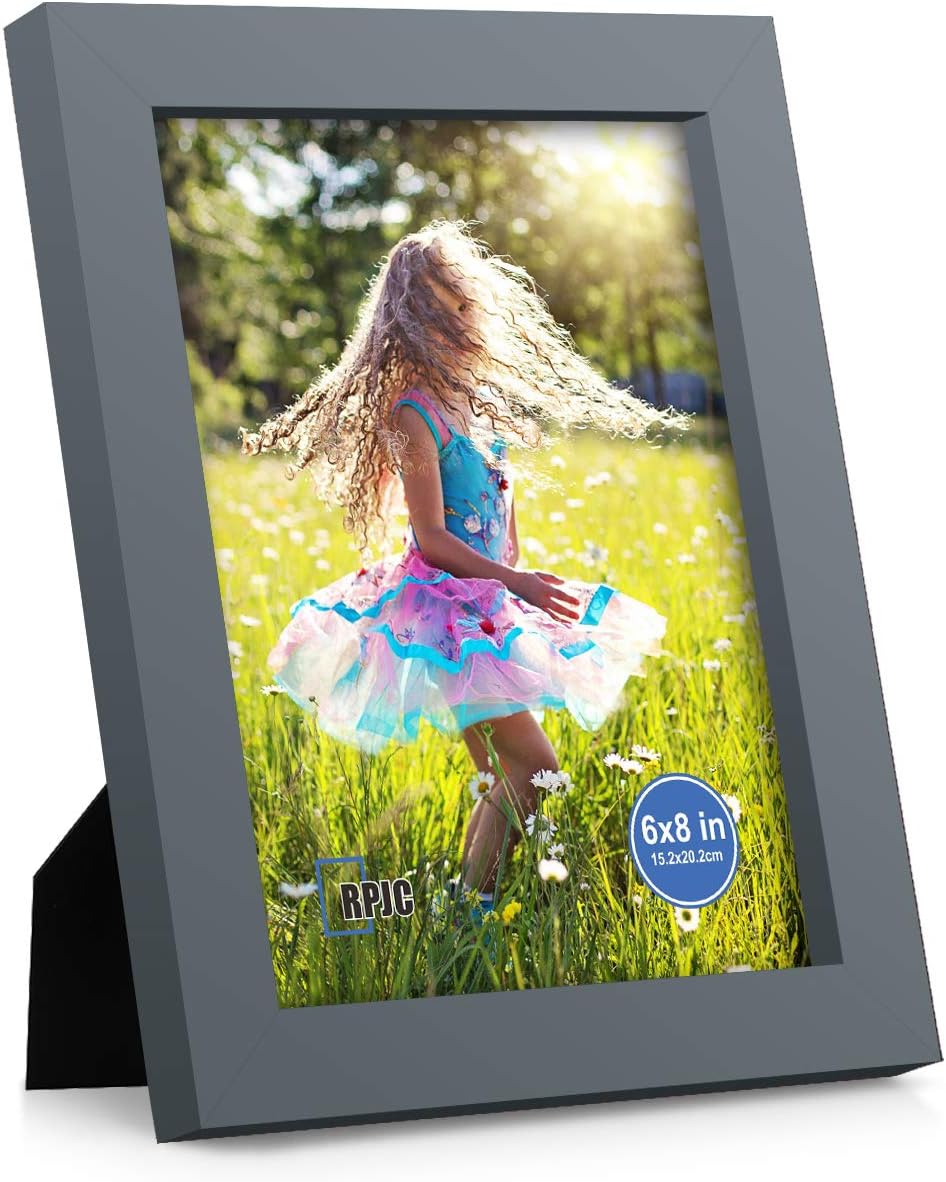 RPJC 5x7 Picture Frames Made of Solid Wood High Definition Glass for Table Top Display and Wall Mounting Photo Frame Black