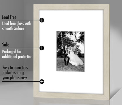 Americanflat 11x14 Picture Frame with Shatter-Resistant Glass - Use as 5x7 Frame with Mat or Display 11x14 Photo Without Mat - Signature Collection - Picture Frames for Wall Display - Black