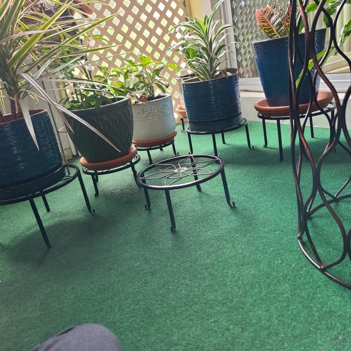 5 Pack Metal Plant Stands,Heavy Duty Potted Holder for Flower Pot,Indoor Outdoor Metal Rustproof Iron Garden Container Round Supports Rack for Planter