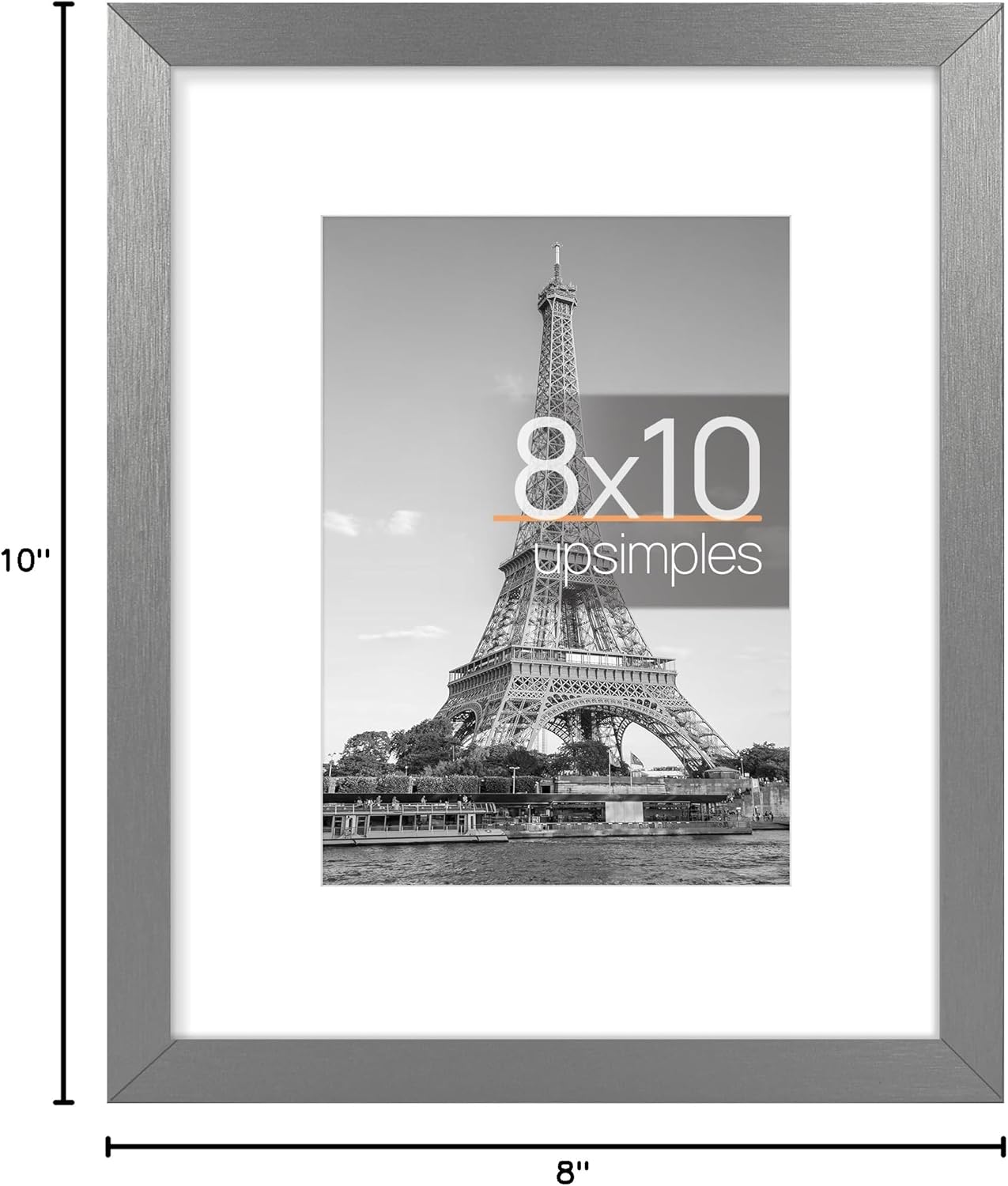 upsimples 8x10 Picture Frame, Display Pictures 5x7 with Mat or 8x10 Without Mat, Wall Hanging Photo Frame, Black, 1 Pack - Colors B