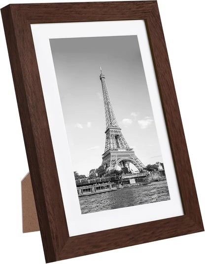 upsimples 5x7 Picture Frame Set of 10, Display Pictures 4x6 with Mat or 5x7 Without, Multi Photo Frames Collage for Wall or Tabletop Display, Black