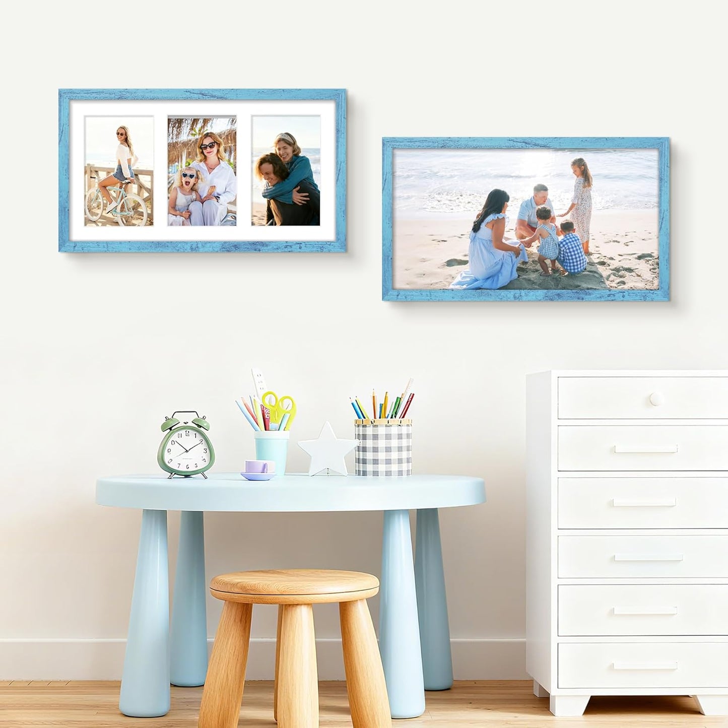 DUENPY 14x26 Collage Picture Frame 4x6 Collage Picture Frame Displays Twelve 4x6 inch Photos Available Horizontal Wall Mounting Display and Vertical Black - Colors A