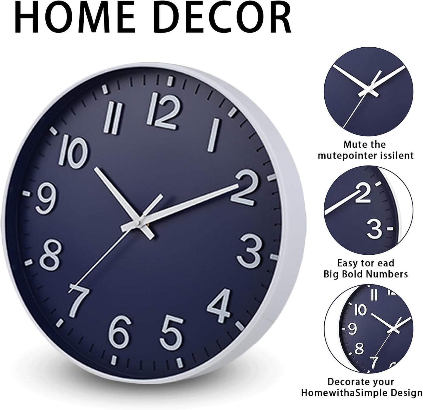 HZDHCLH Wall Clocks Battery Operated,12 inch Silent Non Ticking Modern Wall Clock for Living Room Bedroom Kitchen Office Classroom Decor (Olive Green and Gold)
