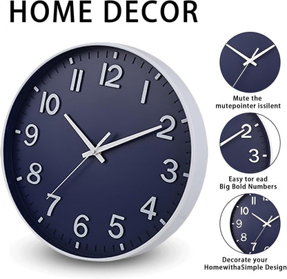 HZDHCLH Wall Clocks Battery Operated,12 inch Silent Non Ticking Modern Wall Clock for Living Room Bedroom Kitchen Office Classroom Decor (Olive Green and Gold)