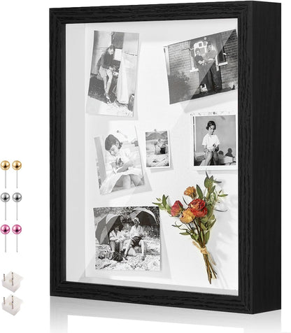 11x14 Shadow Box Display Case Picture Frame with Soft Linen Back, Large Deep Black Shadow Box 11x14 for Flowers Medal Display Case Jersey pet Graduation Memorabilia Baby Ltems Crafts Photos
