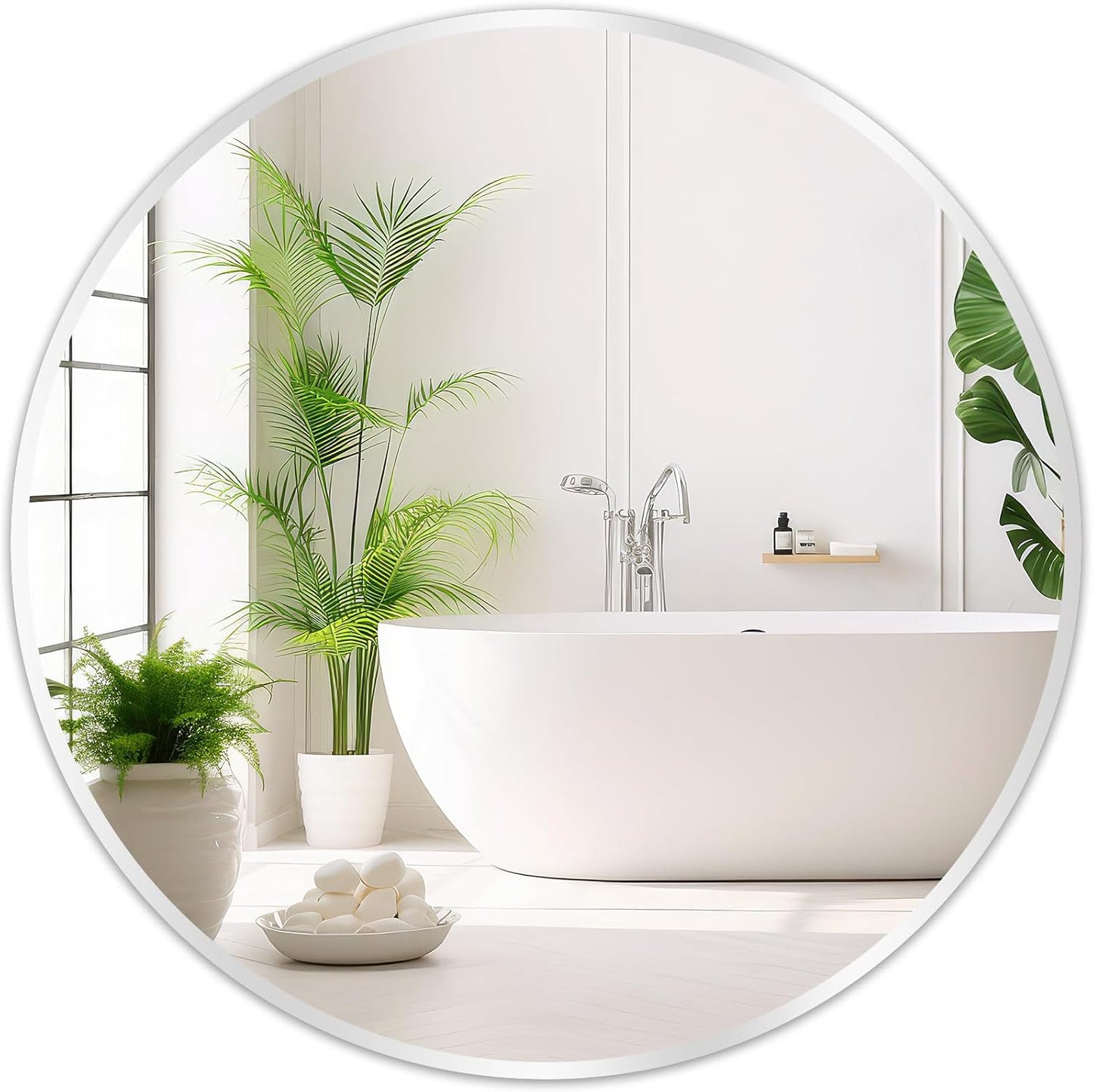 Fabuday Black Circle Mirror for Wall 20 inch - Round Mirrors for Bathroom, Entryway, Living Room, Hallway, Bedroom Decor, Small Matte Framed