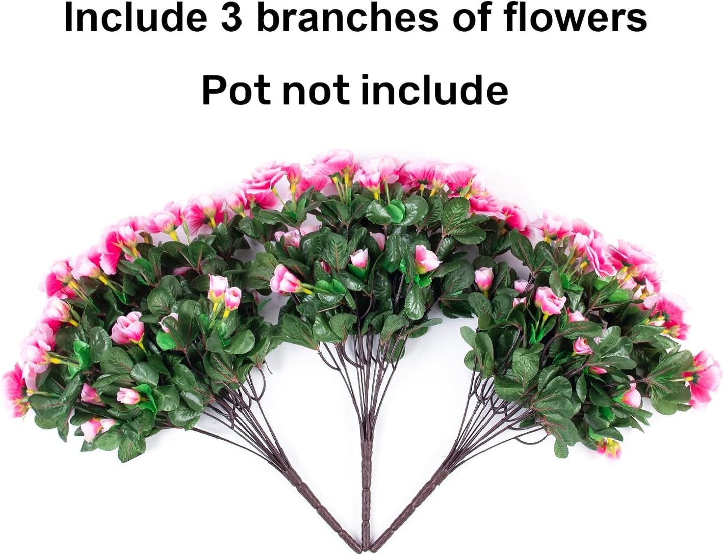 Ivydale Artificial Fake Flowers Plants for Outdoor Outside Spring Decor, Faux Silk Yellow Camellia UV Resistant Look Real for Planter Pot Porch Patio Balcony Garden Yard, 3 Large Bundles