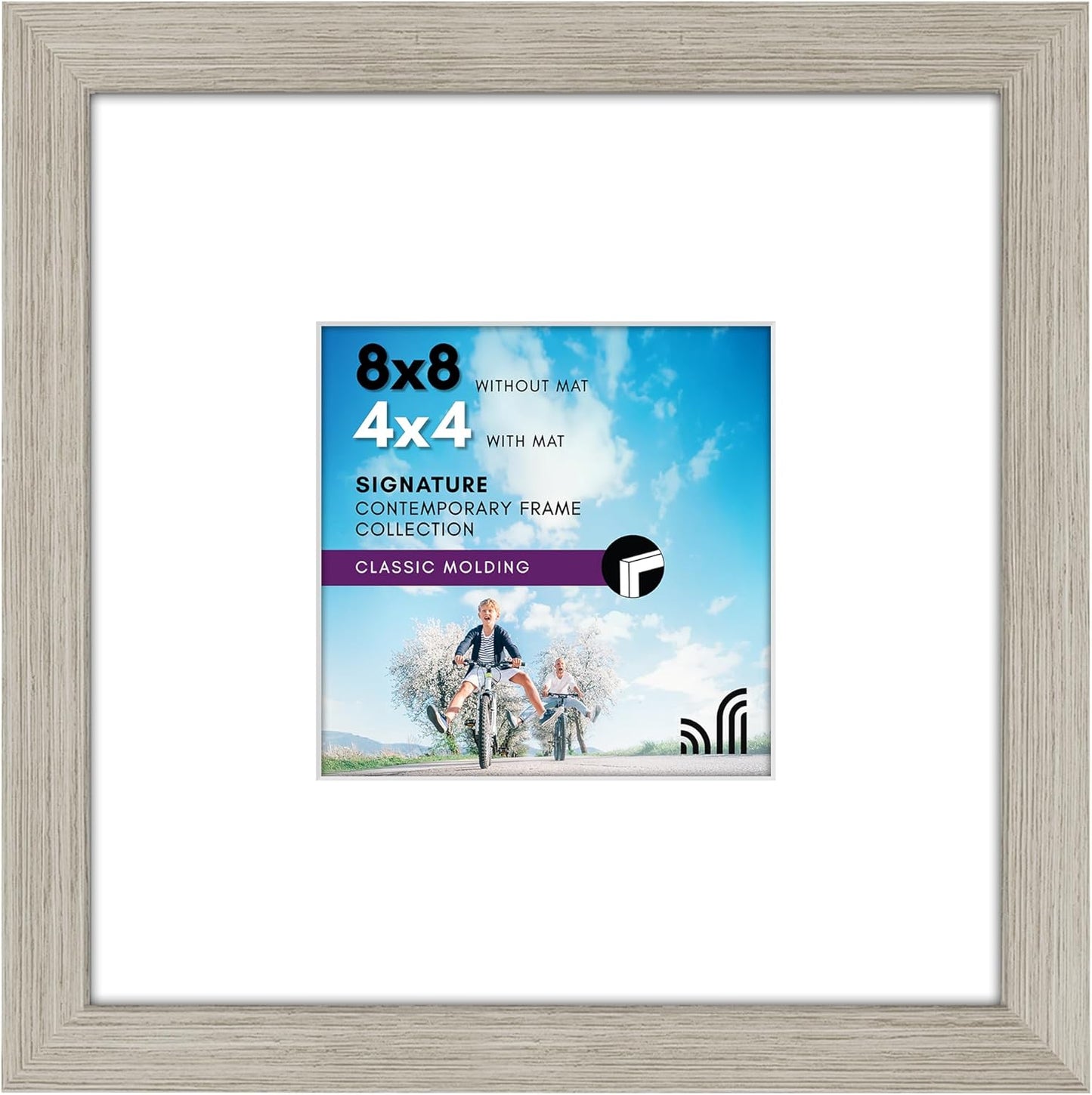 Americanflat 8x10 Picture Frame with Shatter-Resistant Glass - Use as 5x7 Frame with Mat or Display 8x10 Photo Without Mat - Signature Collection - Picture Frames for Tabletop and Wall Display - Black