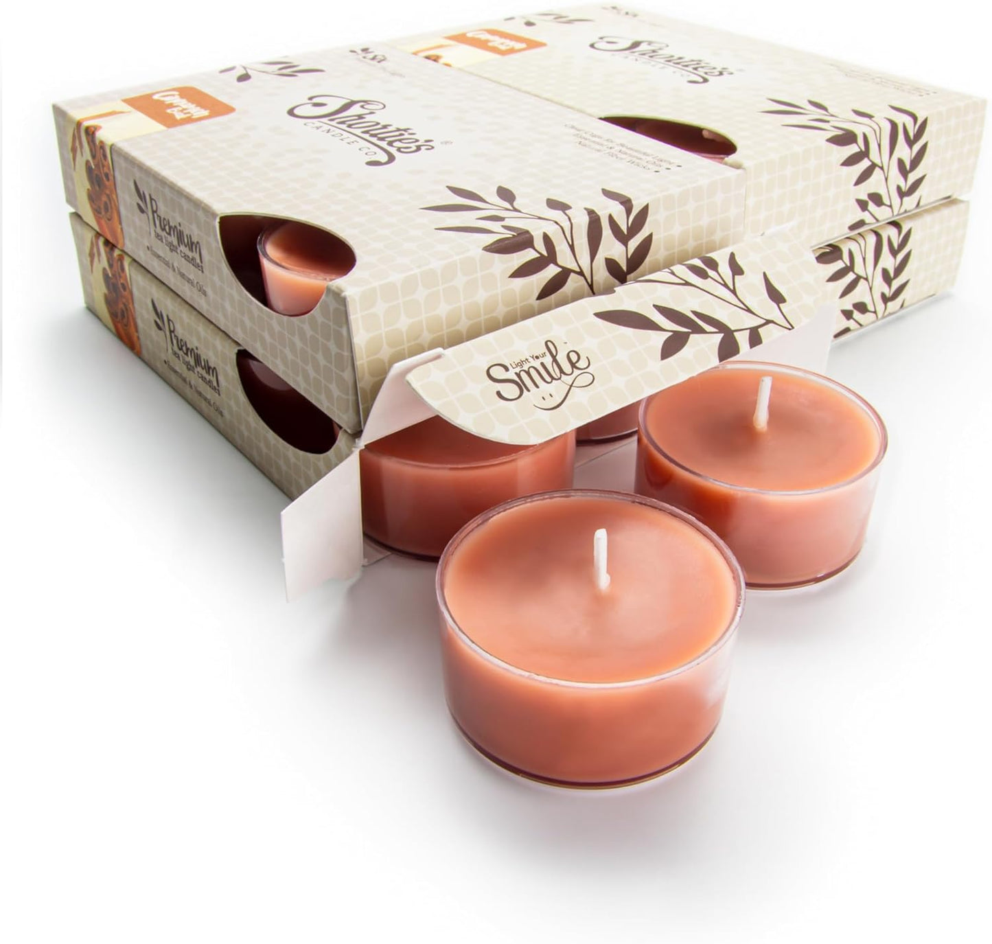 Shortie's Candle Company Vanilla Bean Premium Tealight Candles Bulk Pack - 24 Beige Highly Scented Tea Lights - Beautiful Candlelight - Made in the USA - Bakery & Food Collection