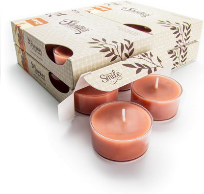 Shortie's Candle Company Vanilla Bean Premium Tealight Candles Bulk Pack - 24 Beige Highly Scented Tea Lights - Beautiful Candlelight - Made in the USA - Bakery & Food Collection