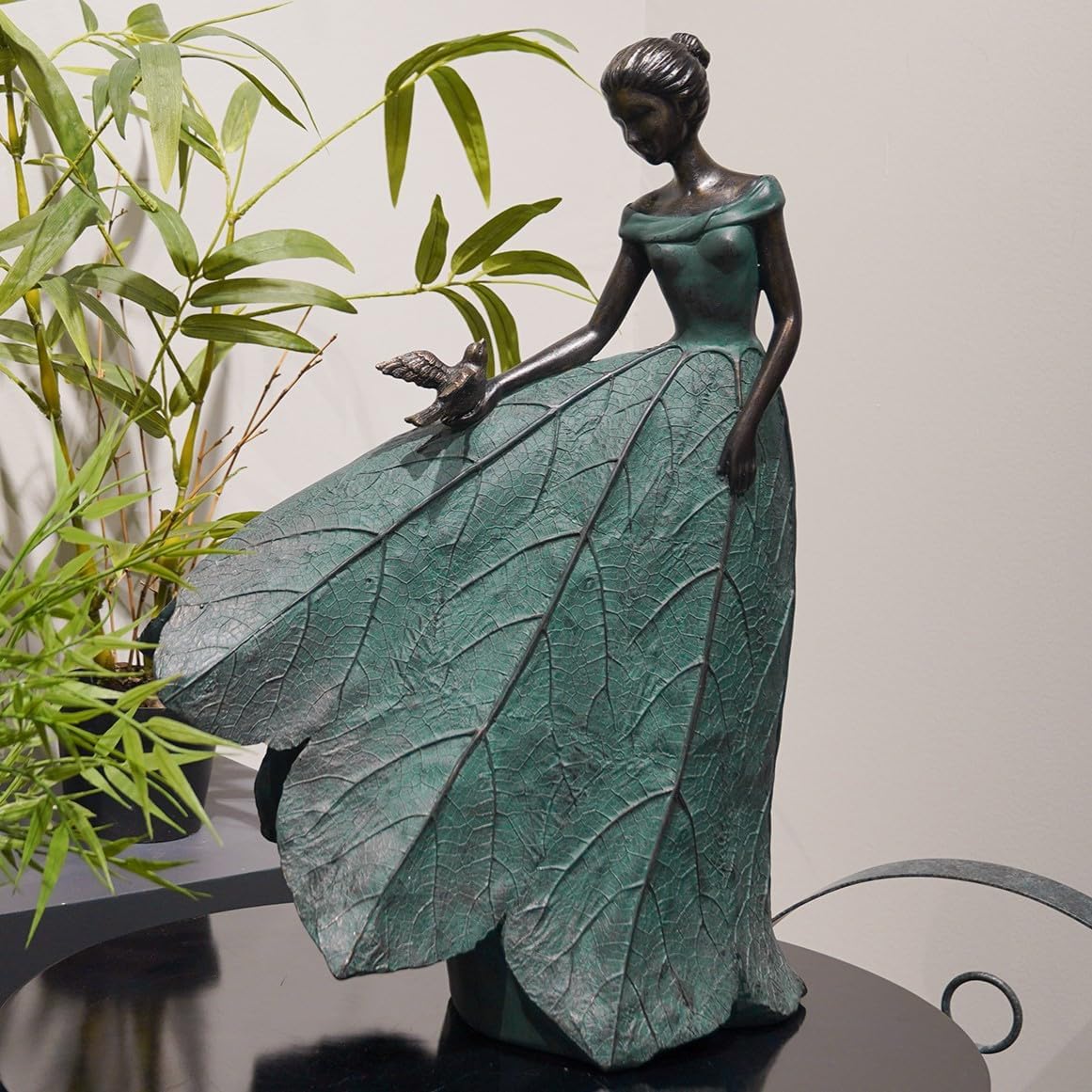 Guichifun Fairy Statue Collection Home Decoration - Leaf Angel Girls Resin Modern Table Decor for Living Room Office Sculpture Decor for Women Indoor Rustic Figurines Gift 5 x 3 x 7.5 Inch