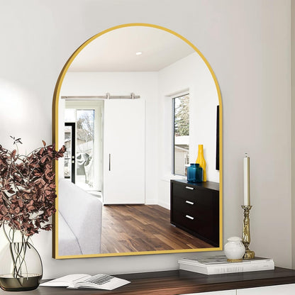 FICTOR Bathroom Mirror for Wall, Arched Vanity Bathroom Mirror for Over Sink, Metal Framed with HD Shatter-Proof Glass for Entryway, Living Room,Bedroom(2 Pack 24” x 36”, Black)