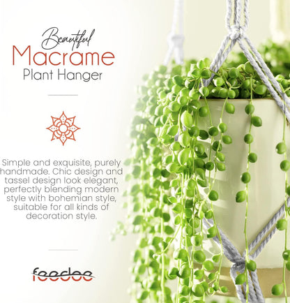 feedee Macrame Plant Hangers Indoor Macrame Hanging Planters for Indoor Plants, 6 Pack Hanging Plant Holders Indoor Hanging, Macromay Plant Hangers for Indoor Plant Hanger, Outdoor Flower Pots Holder