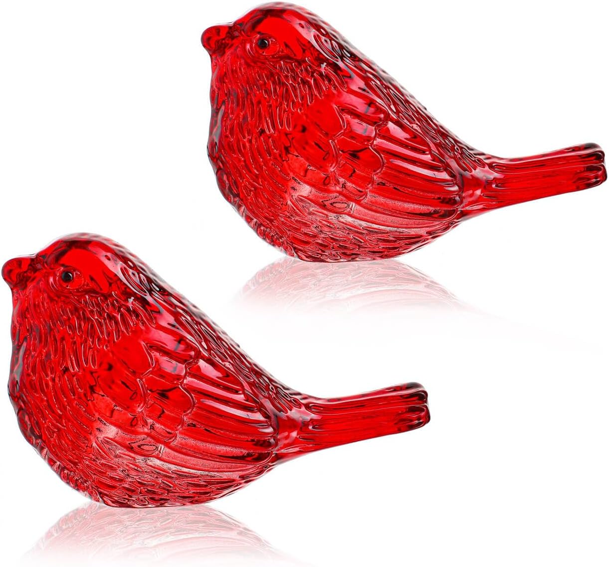 H&D HYALINE & DORA Blue Glass Bird Figurines Bird Gifts for Bird Lovers Women Crystal Glass Animal Figurine Collectible for Home Shelf Decor