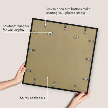 Americanflat 24x36 Poster Frame with Polished Plexiglass - Streamline Collection - Thin Border Picture Frame for Wall Display - Hanging Hardware Included - Black - Colors D