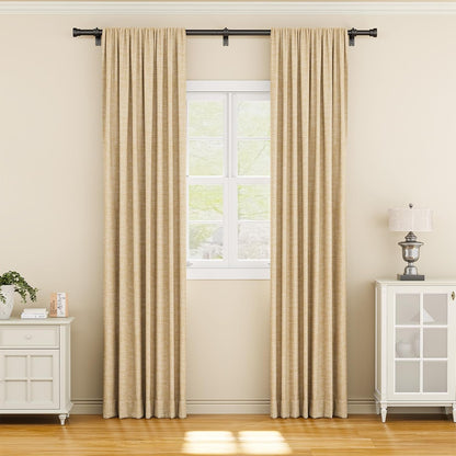 YaFex Curtain Rods 2 Pack 32-144 Inch, Heavy Duty 1 Inch Curtain Rod, Black Extra Long Adjustable Window Treatment Rods, Modern Design, Easy Installation