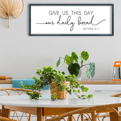 FZMHASLWW Gather Sign Wall Decor 32"×12" Large Wooden Framed for Dining Room Simple Home Kitchen Hanging Art (Wood)