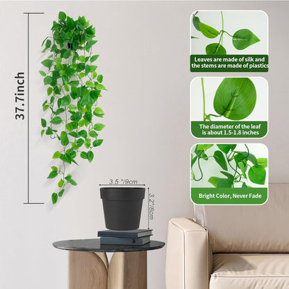 Freyalife Fake Hanging Plants for Room Decor,1pcs Artificial Potted Plants Vines for Wall Home Office Aesthetic Living Kitchen Bathroom Coffee Table Shelf Indoor Outdoor Farmhouse Patio Decorations