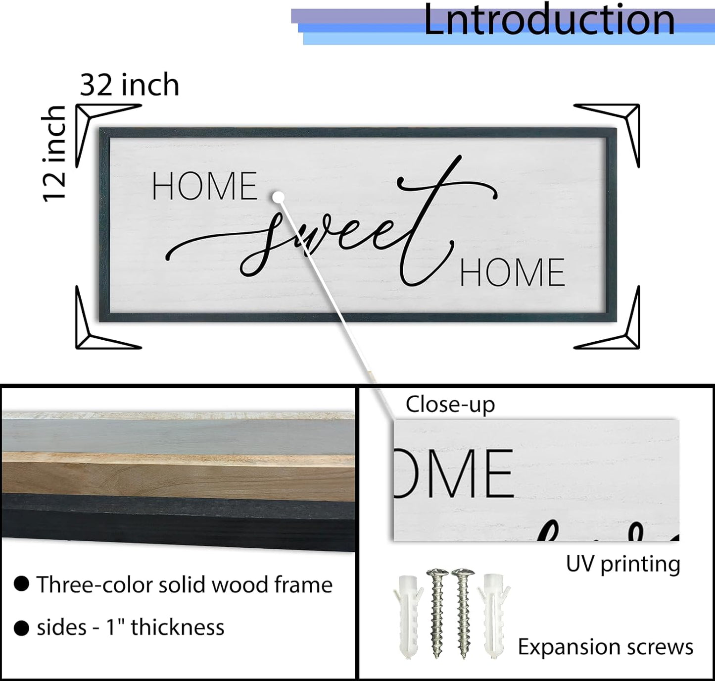 FZMHASLWW Gather Sign Wall Decor 32"×12" Large Wooden Framed for Dining Room Simple Home Kitchen Hanging Art (Wood)