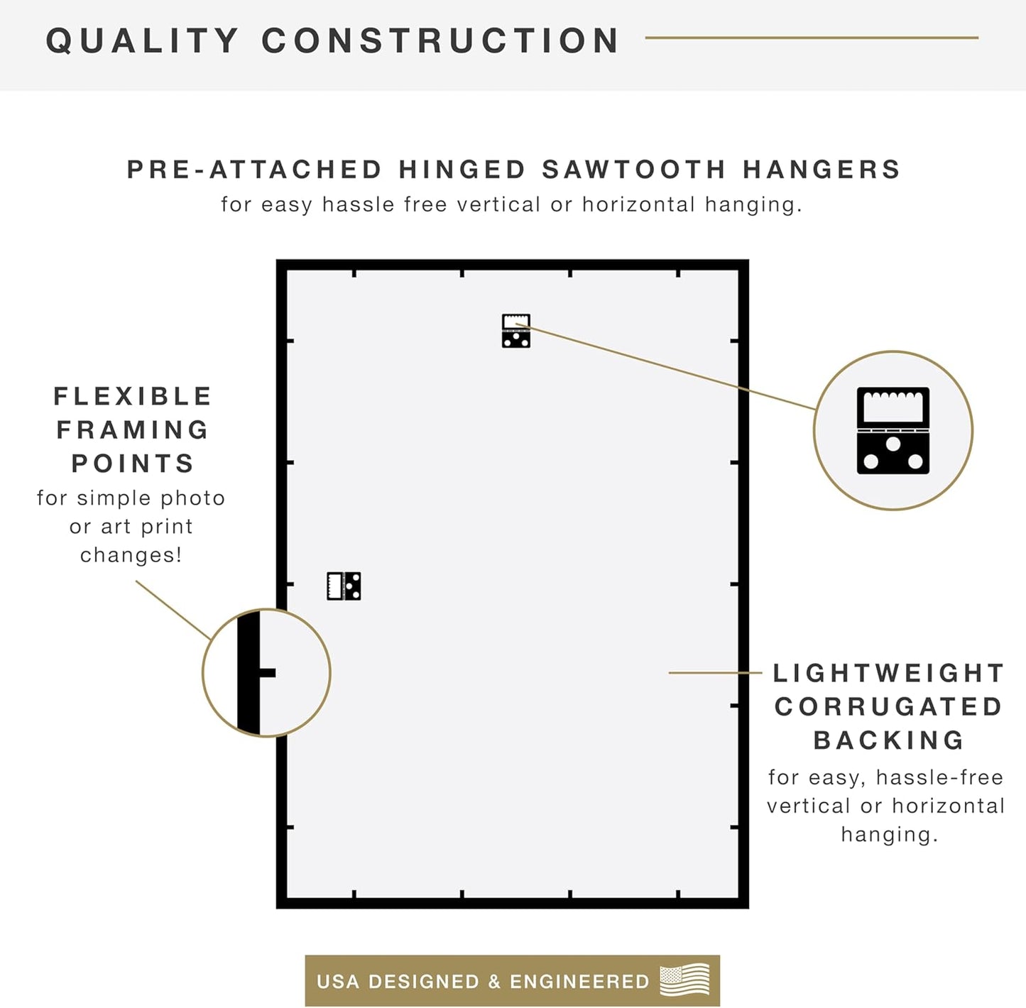 MCS Trendsetter 24x36 Poster Frame Black High-Gloss, Vertical & Horizontal Wall Hanging Large Picture Frame for Photos, Posters & Art Prints (1-Pack)