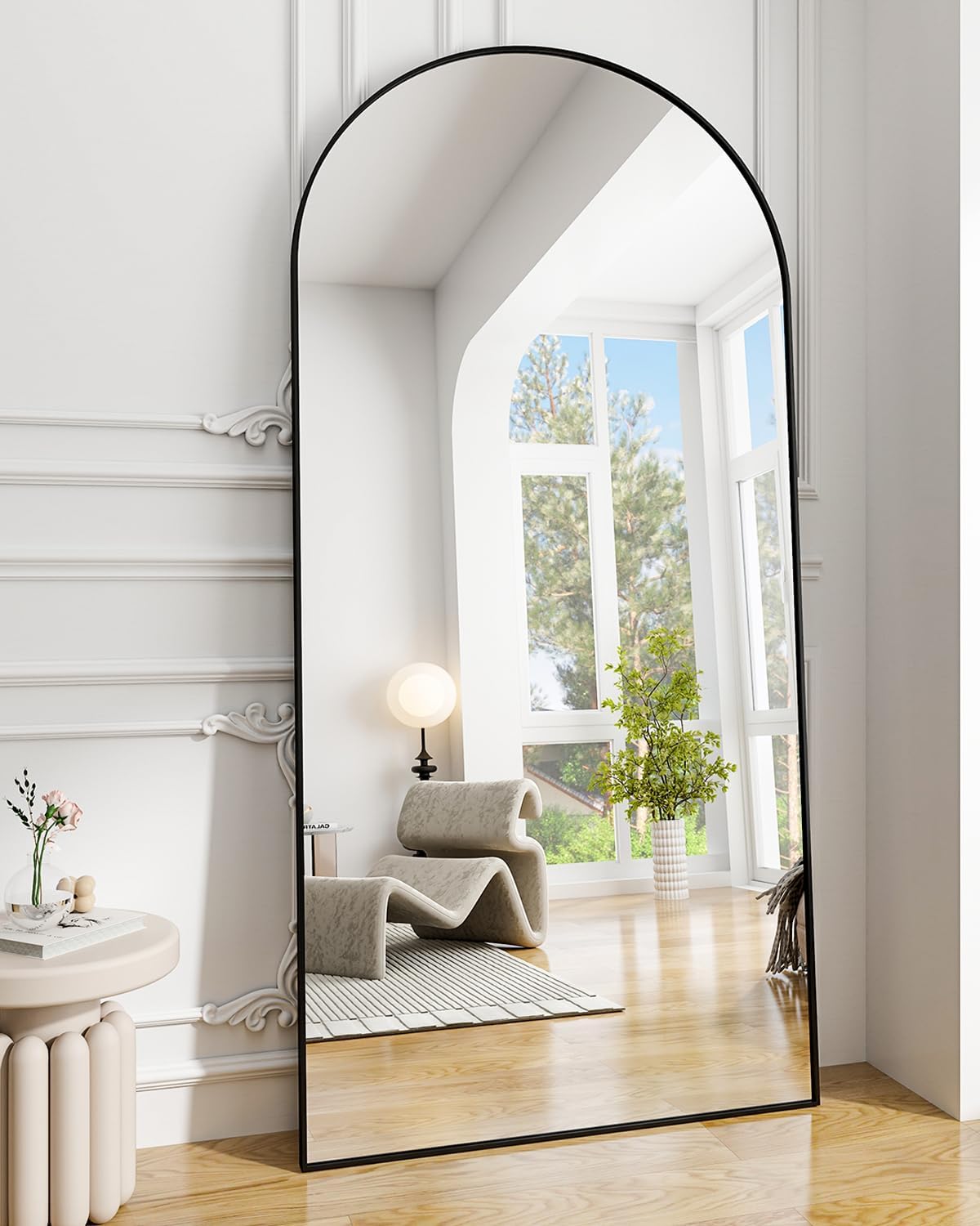 Koonmi 30"x71" Arched Full Length Mirror, Gold Large Floor Mirror with Aluminum Alloy Frame, Standing Hanging or Leaning Wall-Mounted Full Body Mirror for Living Room and Bedroom